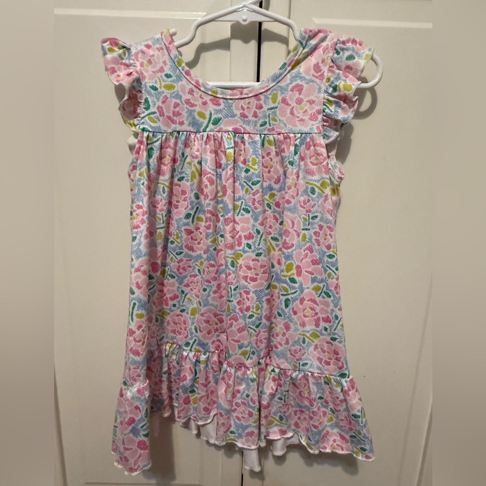Mabel & Honey brand toddler Floral Ruffle Sleeve Dress